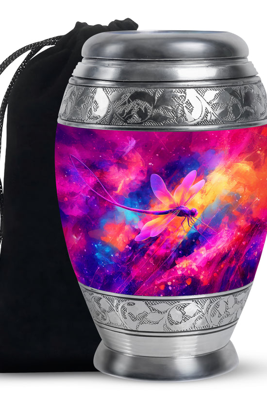 Elegant Dragonfly Cremation Urn - Colorful Memorial Urn For Adult Ashes