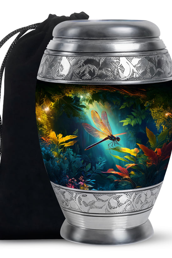 Unique Dragonfly Cremation Urn - Forest Funeral Urn For Male & Female
