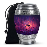 Nature Theme Dragonfly Urn - Purple Aluminium Urn For Loved ones
