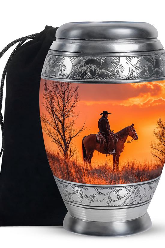 Western Cowboy Memorial Urn - Funeral Urn For Loved Ones
