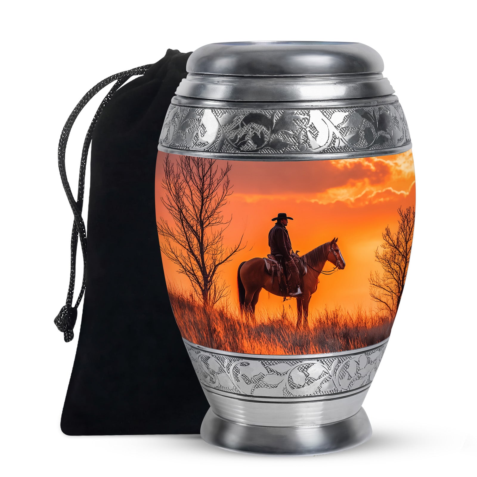 Western Cowboy Memorial Urn - Funeral Urn For Loved Ones