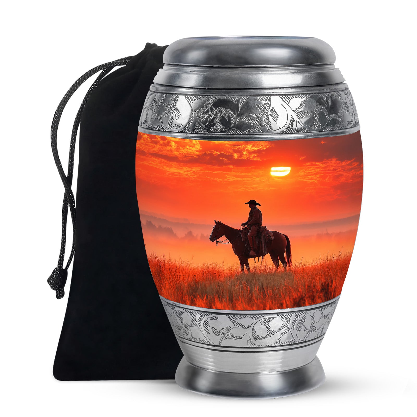 Horserider Funeral Urns - Beautiful Sunrise Container For Human Ashes