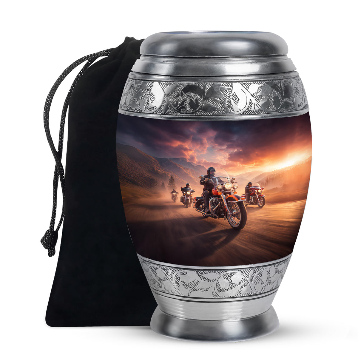 Motorcycle Riders Cremation Urn - Biker Memorial Urn For Loved Ones