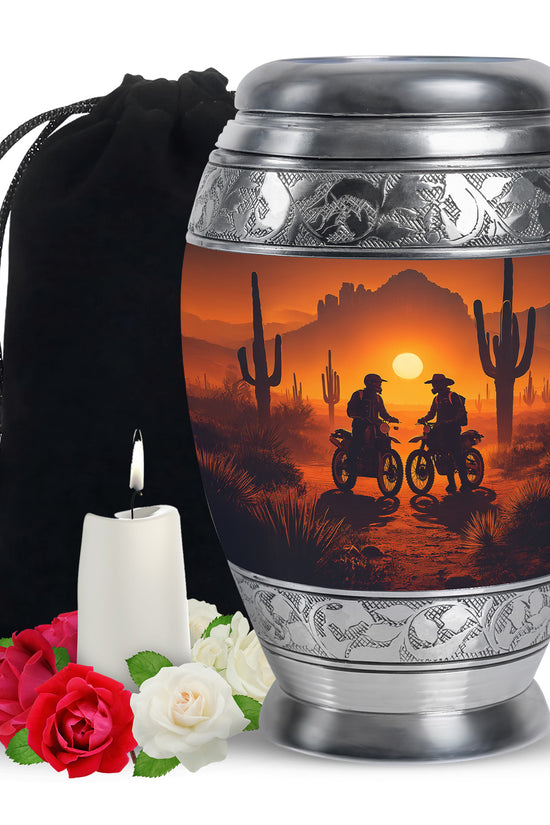 Desert Riders Memorial Urn - Beautiful Sunset Cremation For Human Ashes