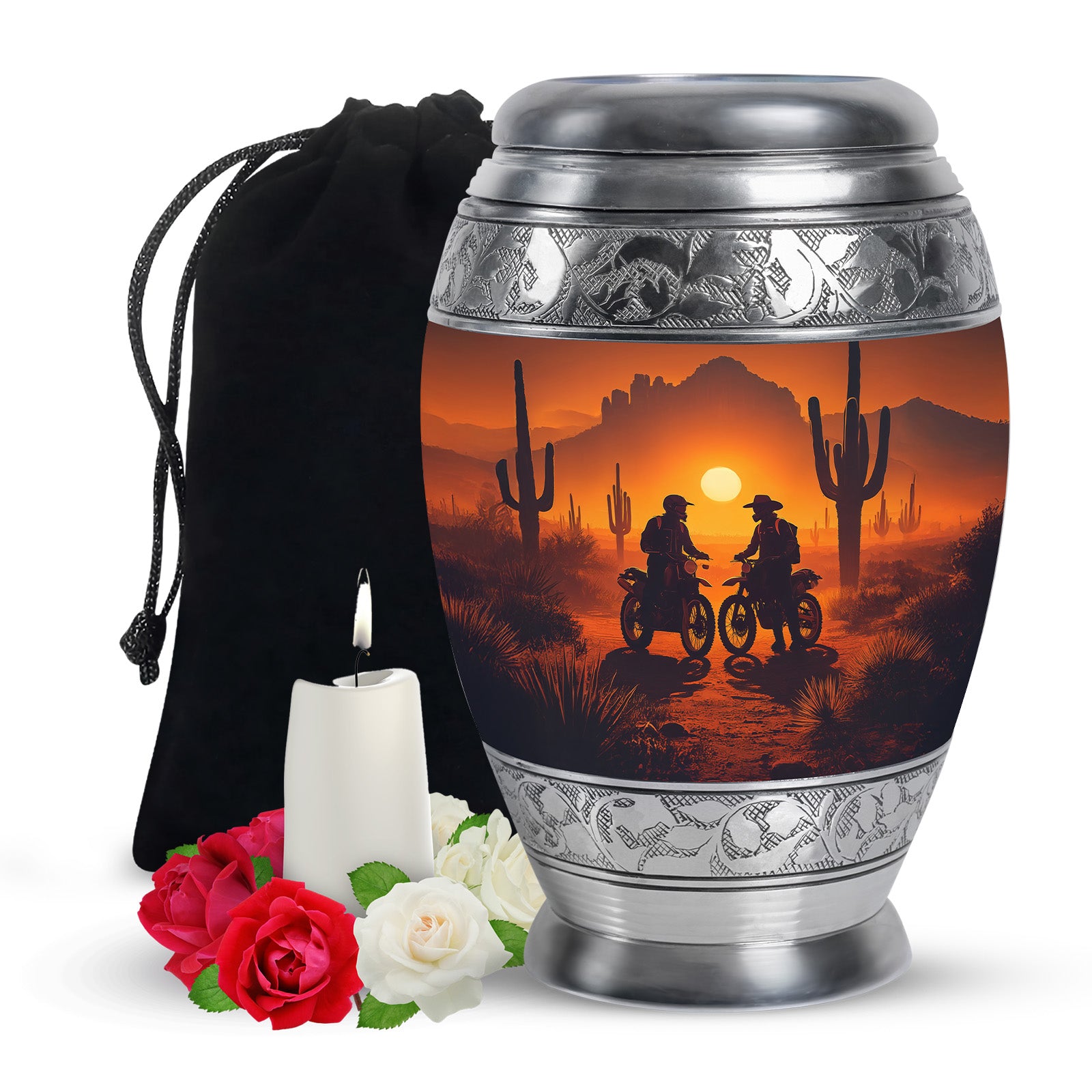 Desert Riders Memorial Urn - Beautiful Sunset Cremation For Human Ashes