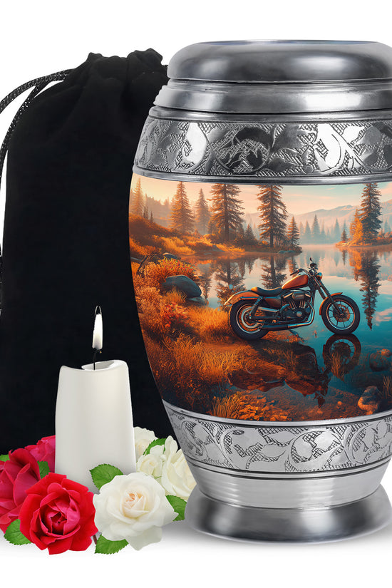 Scenic Forest Lake Cremation Urn - Memorial Urn For Loved Ones