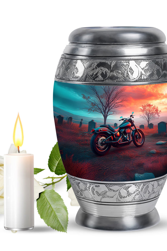 Regal Bike Memorial Cremation Urns - Teal 10-inch, 200 cu in - Karyliz