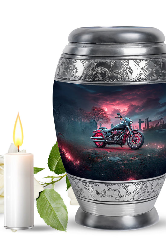 Personalized Eternal Bike Cremation Urns - Blue 10-inch, 200 cu in - Karyliz