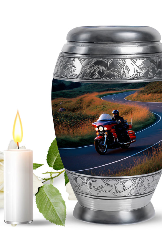 Blue Bike Cremation Urns - Opulent Dedication 10-inch, 200 cu in - Karyliz