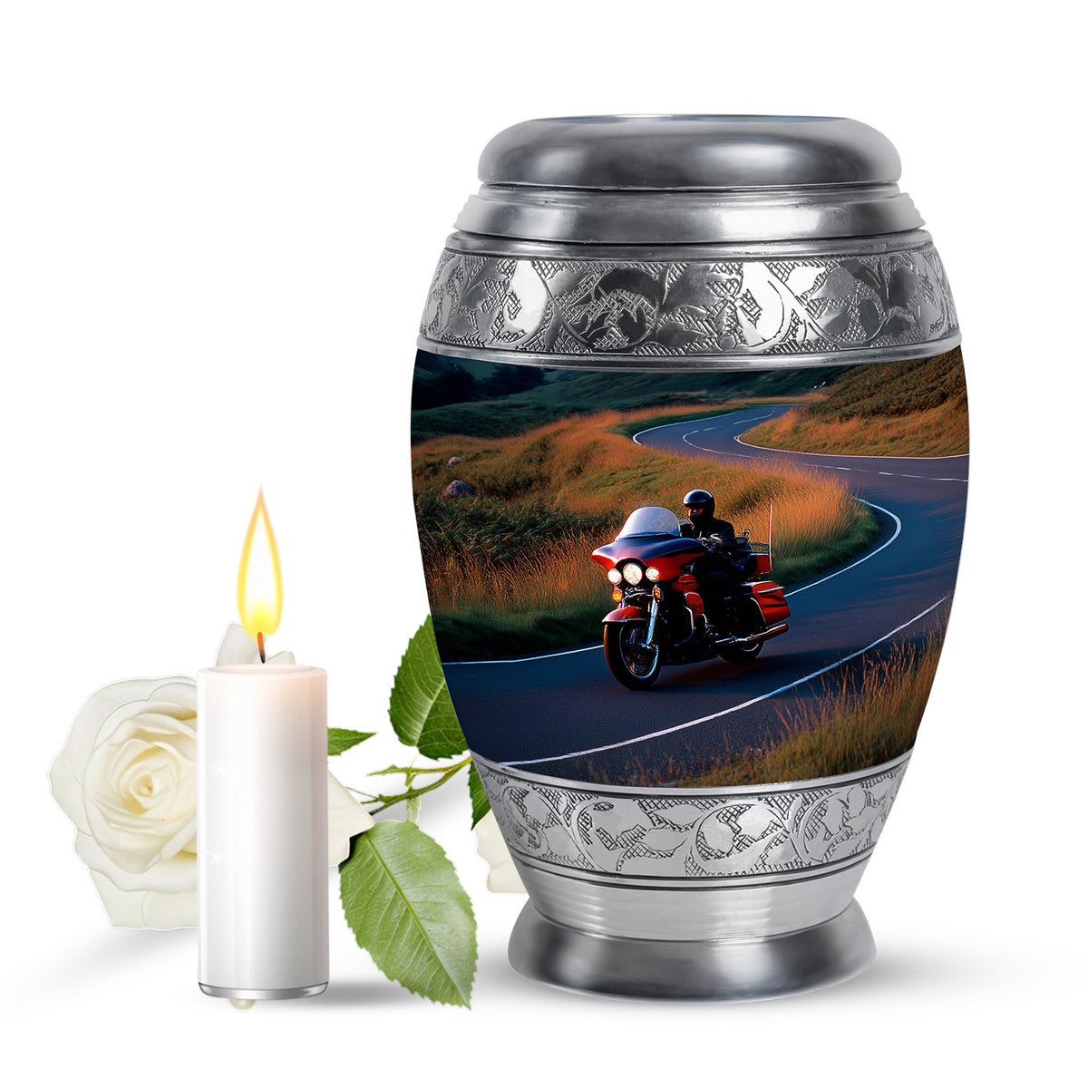 Blue Bike Cremation Urns - Opulent Dedication 10-inch, 200 cu in - Karyliz