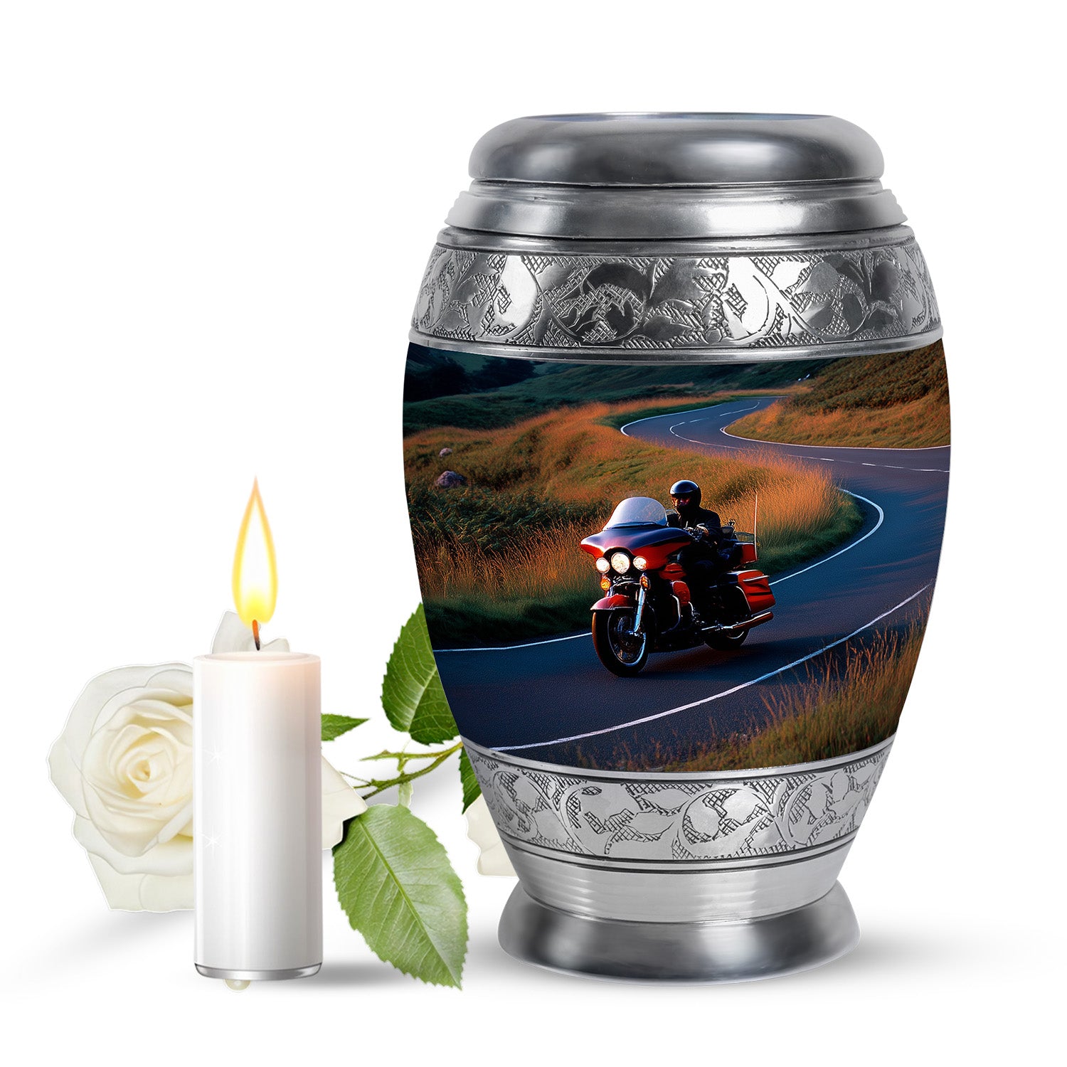 Blue Bike Cremation Urns - Opulent Dedication 10-inch, 200 cu in - Karyliz