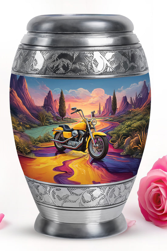 Personalized Bike Cremation Urns - Eminent Blue 10-inch, 200 cu in - Karyliz
