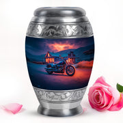 Remarkable Bike Memorial Cremation Urns - Blue 10-inch, 200 cu in - Karyliz