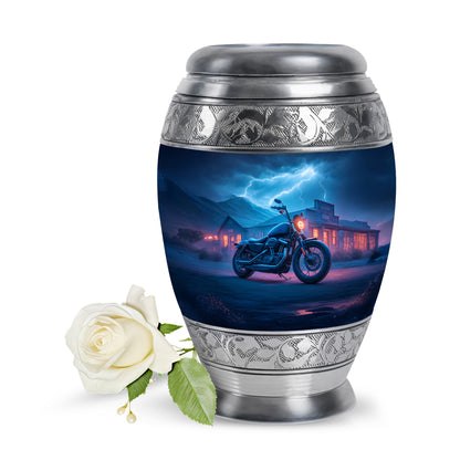 Personalized Bike Cremation Urns - Wondrous Blue 10-inch, 200 cu in - Karyliz