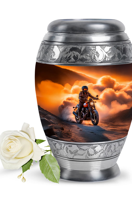 Distinguished Gold Bike Cremation Urn for Ashes - 10-inch, 200 cu in - Karyliz