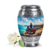 Everlasting Blue Bike Commemoration Urn for Human Ashes - 10-inch, 200 cu in - Karyliz