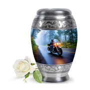 Personalized Blue Sovereign Bike Cremation Urns for Human Ashes - 10-inch, 200 cu in - Karyliz