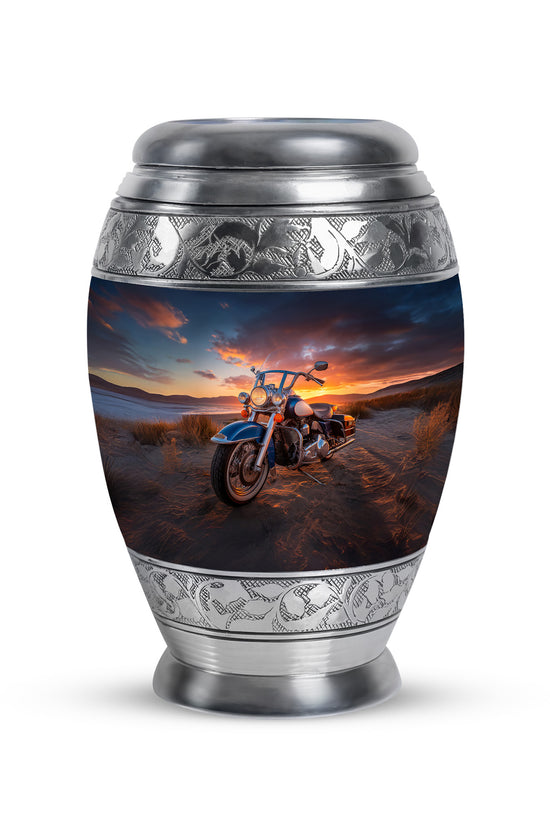 Black Bike Honor Cremation Urns for Human Ashes - 10-inch, 200 cu in - Karyliz