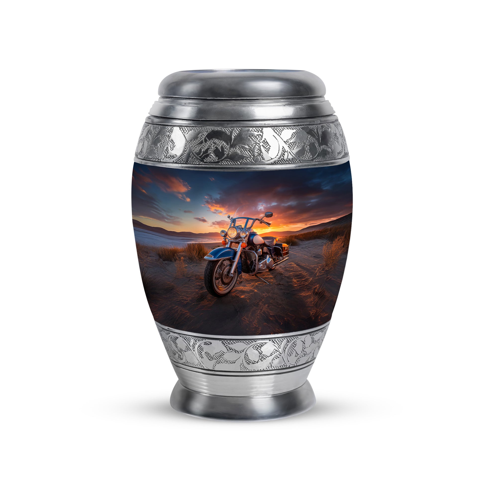 Black Bike Honor Cremation Urns for Human Ashes - 10-inch, 200 cu in - Karyliz