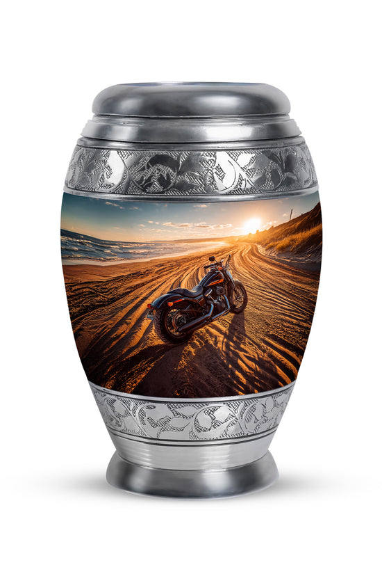Distinguished Gray Bike Cremation Urn for Ashes - 10-inch, 200 cu in - Karyliz