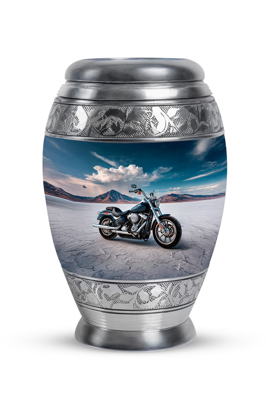 Lustrous Bike Cremation Urns for Human Ashes - Blue 10-inch - Karyliz