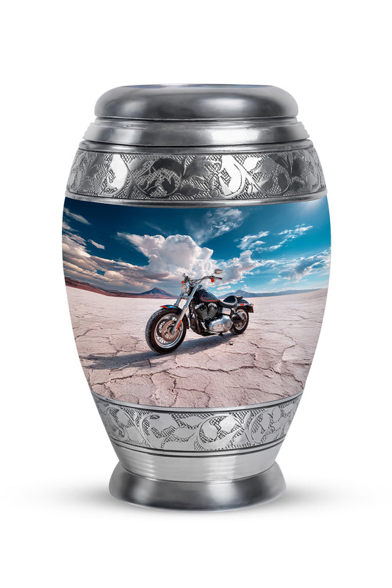 Hallowed Bike Cremation Urns for Human Ashes - Blue 10-inch - Karyliz