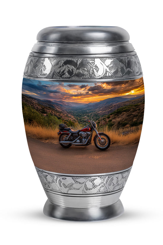 Personalized Bike Cremation Urns - Wondrous Blue 10-inch, 200 cu in - Karyliz