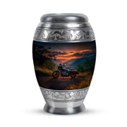 Personalized Blue Revered Bike Cremation Urns for Human Ashes - 10-inch, 200 cu in - Karyliz