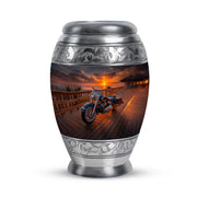Black Comforting Bike Memorial Urn for Ashes - 10-inch, 200 cu in - Karyliz
