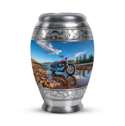 Personalized Bike Cremation Urns - Eminent Blue 10-inch, 200 cu in - Karyliz