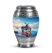 Personalized Blue Revered Bike Cremation Urns for Human Ashes - 10-inch, 200 cu in - Karyliz