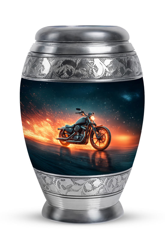 Resplendent Blue Bike Cremation Urn for Ashes - 10-inch, 200 cu in - Karyliz