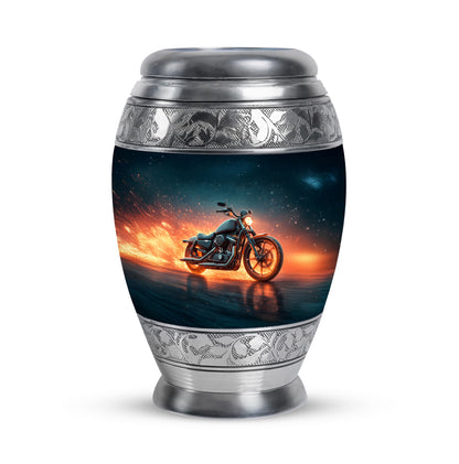 Resplendent Blue Bike Cremation Urn for Ashes - 10-inch, 200 cu in - Karyliz
