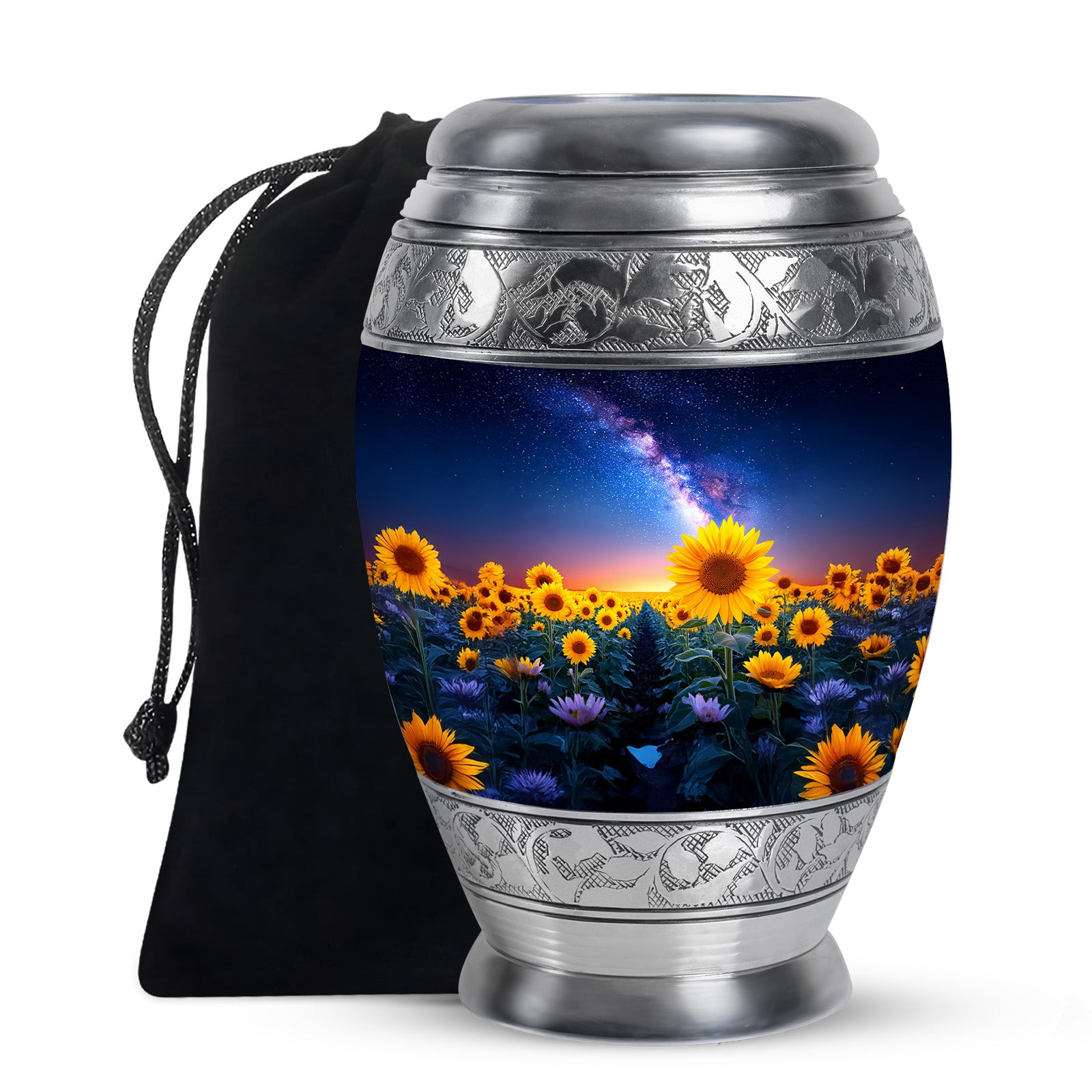 Sunflower Cremation Urn - Night Sky Beautiful Urn For Human Ashes