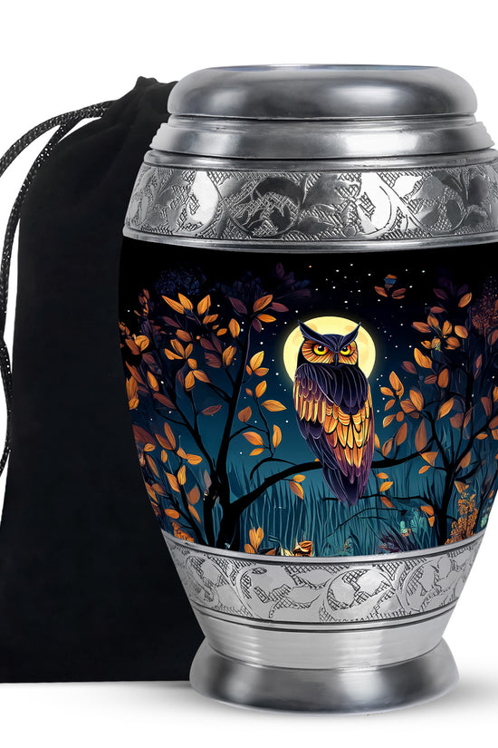 Moonlight Owl Cremation Urn - Artistic Memorial Urn for Loved Ones