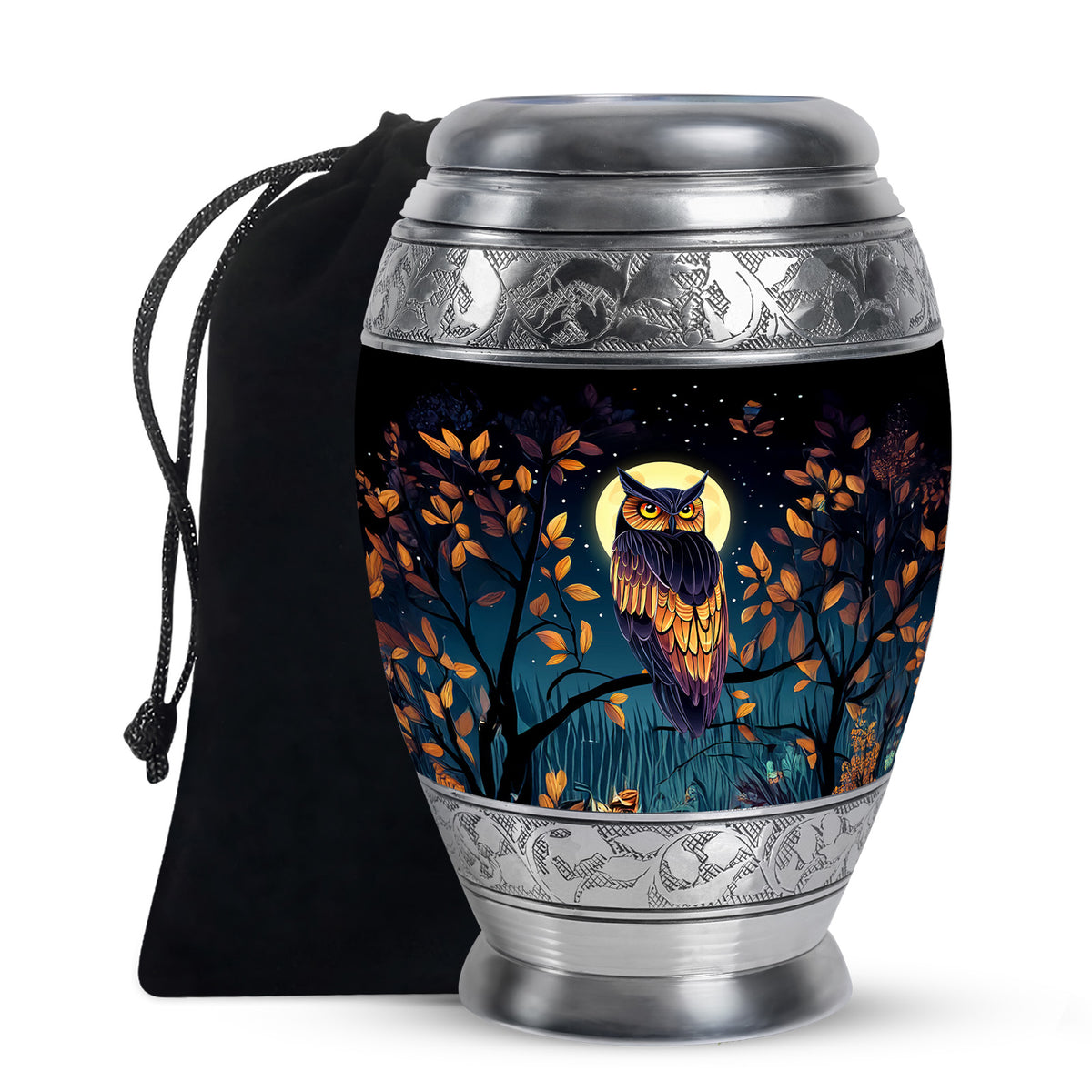 Moonlight Owl Cremation Urn - Artistic Memorial Urn for Loved Ones