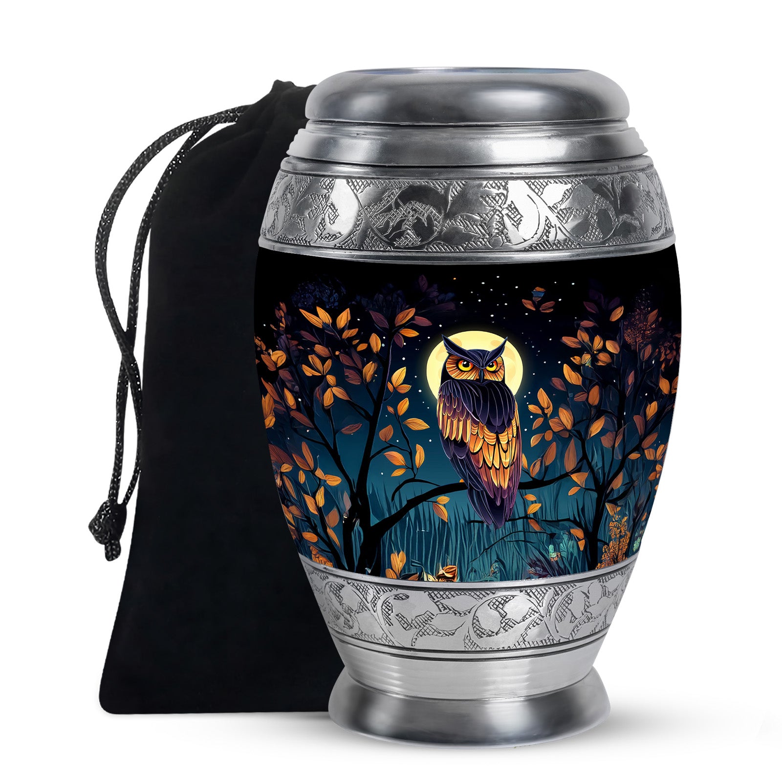Moonlight Owl Cremation Urn - Artistic Memorial Urn for Loved Ones