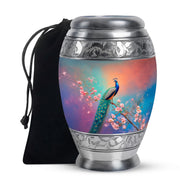 Cherry Blossom Peacock Cremation Urn - Beautiful Funeral Urn For Mom