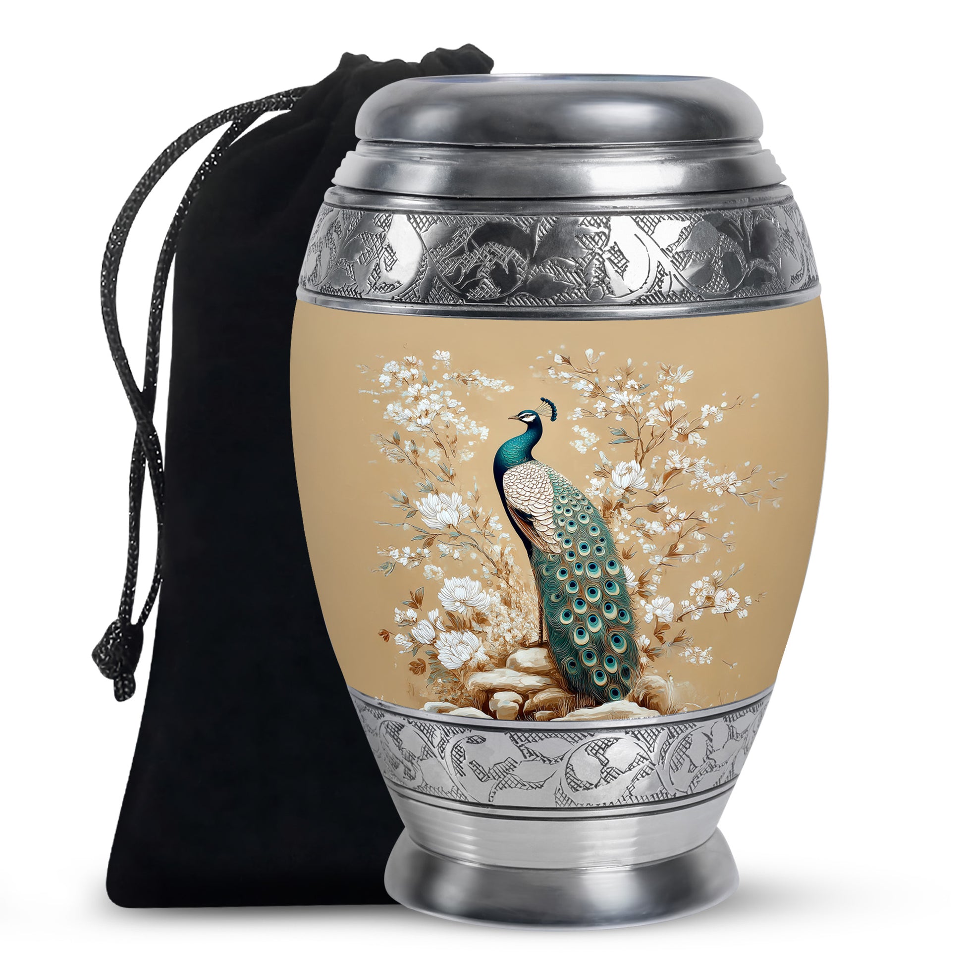 Peacock Theme Memorial Urn - Beautiful Artistic Funeral Urn For Loved Ones