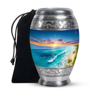 Blue Ocean Waves Funeral Urn For Ashes - product image 2