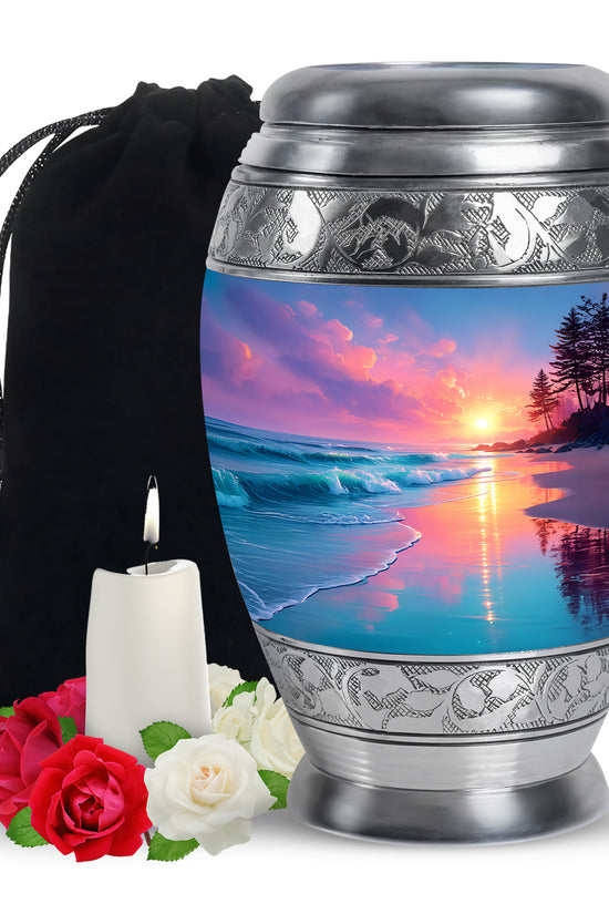 Seashore Memorial Urn For Ashes - Coastal Cremation Urn For Burial