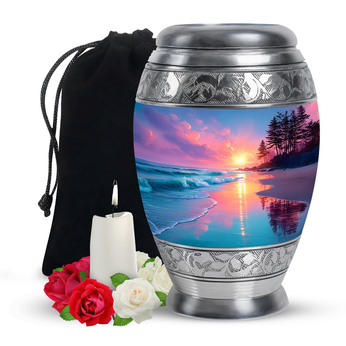 Seashore Memorial Urn For Ashes - Coastal Cremation Urn For Burial