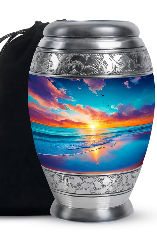 Beautiful Beach Funeral Urn - Peaceful Cremation Urn For Loved Ones