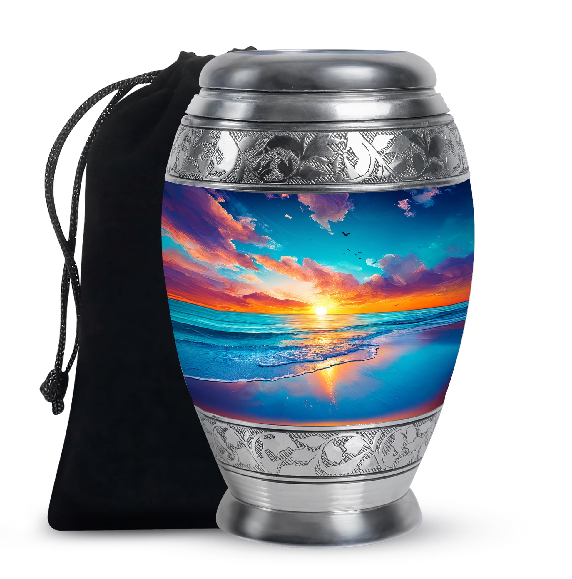 Beautiful Beach Funeral Urn - Peaceful Cremation Urn For Loved Ones