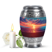 Personalized Blue Beach Cremation Urns for Ashes - Enchanting 10-inch - Yatskia