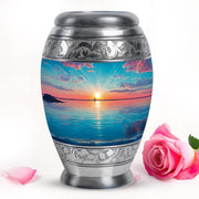 Regal Beach Memorial Cremation Urns - Teal 10-inch, 200 cu in - Yatskia