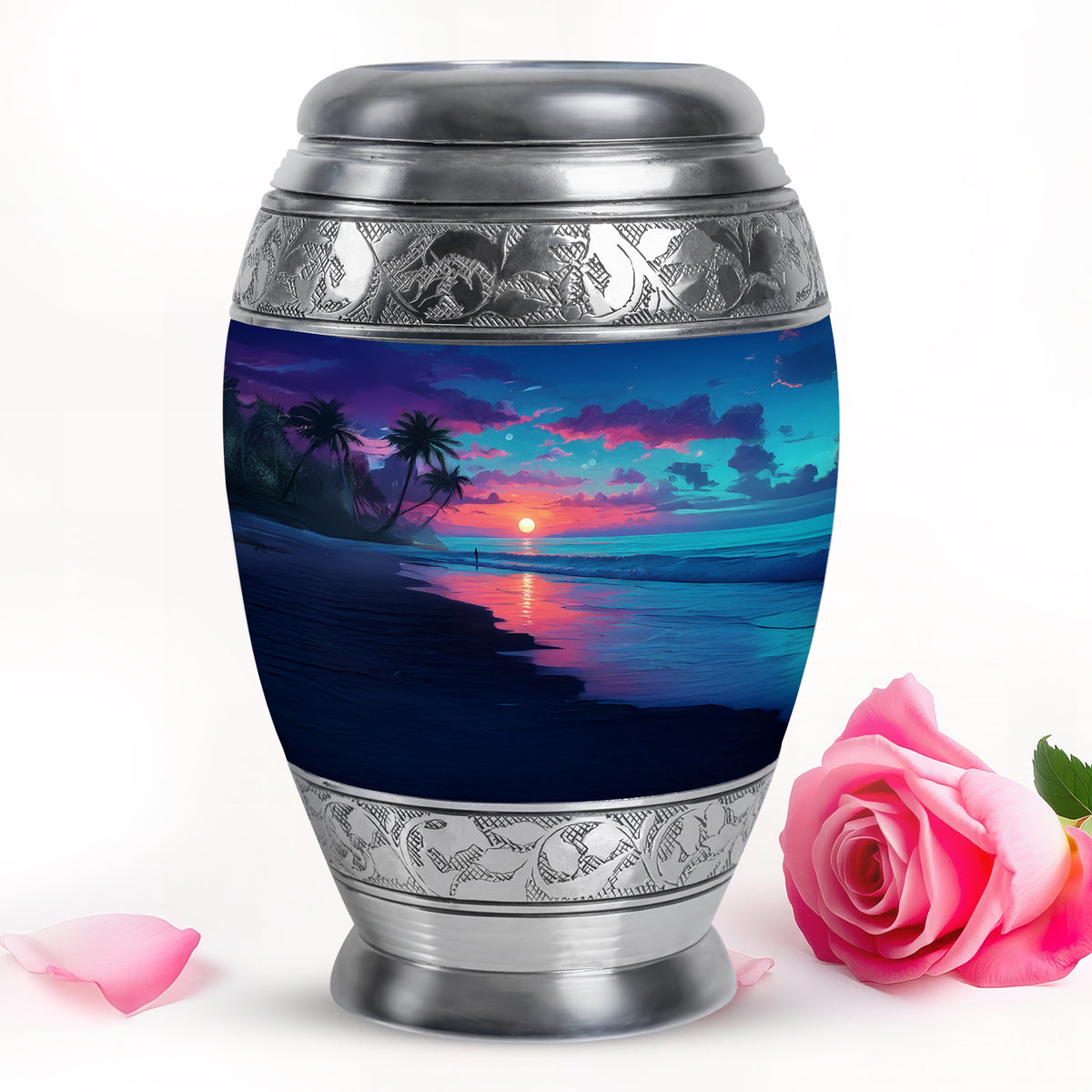 Sublime Beach Cremation Urns for Human Ashes - Blue 10-inch - Yatskia