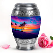 Personalized Magnificent Beach Cremation Urns - Blue 10-inch, 200 cu in - Yatskia