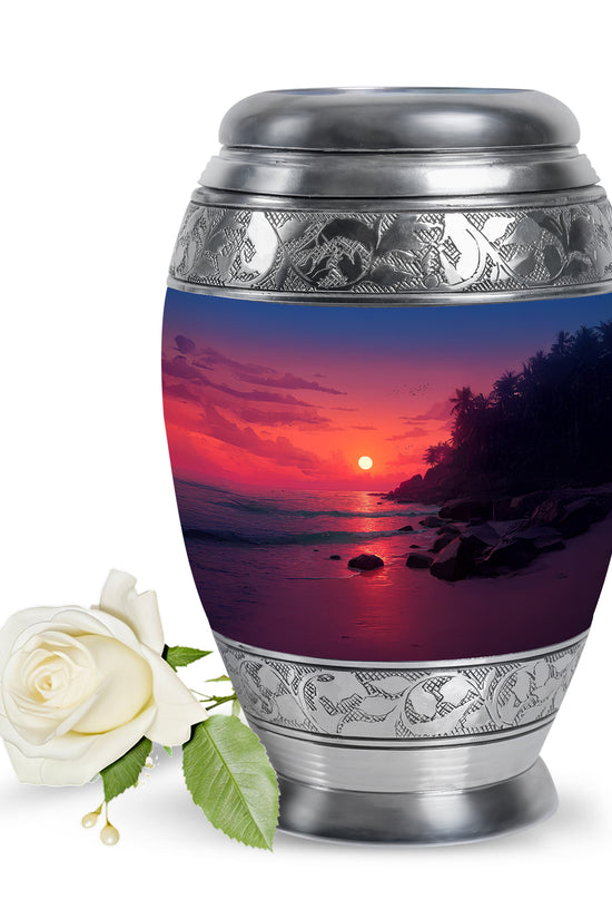 Pink Treasured Beach Cremation Urns for Human Ashes - 10-inch, 200 cu in - Yatskia