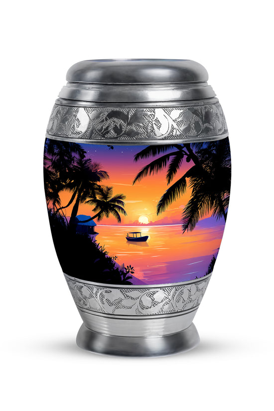 Pink Beach Haven Cremation Urns for Human Ashes - 10-inch, 200 cu in - Yatskia
